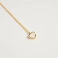 Minimalist 18K gold plated heart necklace with white mother of pearl inlay on white base - Gold Stainless Steel / White Agate Necklace
