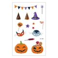 Waterproof Halloween cartoon tattoo stickers featuring pumpkins and wizard hats - Party Classic Halloween Elements (EC-801)