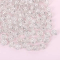 Transparent acrylic beads with rose flower pattern for DIY jewelry making accessories - 8mm Transparent Silver Round Rose Beads (100pcs)