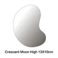 Sottobicchiere a specchio acrilico irregolare e vassoio per oggetti di scena 13x10cm - Mezzaluna / Specchio Argento
