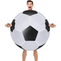 Funny inflatable soccer ball costume for adults made of durable black and white polyester - Football / One Size