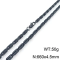 Classic 4.5mm black stainless steel box chain necklace with lobster clasp, 660mm length - Black Box Chain (KN295411-KFC)