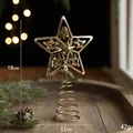 Étoile dorée pour sapin de Noël en fer, hauteur 18cm, décoration de fête chaleureuse - 18x11cm / Or (Petit)