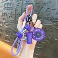 Purple dopamine fitness dumbbell keychain silicone creative sports bag pendant keyring accessory - Purple