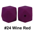 Perla in silicone sfaccettata rosso vino 17mm per collane massaggiagengive DIY - 24# Rosso Vino