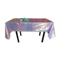 Pink holographic rectangular plastic tablecloth for birthday party and festive decorations - Rainbow Gold (Purple) 1*2.7m