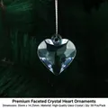 Set da 50 ciondoli a cuore sfaccettati trasparenti 35mm con cordino argento per decorazioni - 35mm / Trasparente
