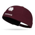 Bonnet docker bordeaux unisexe avec broderie DINGHAN blanche et sangle réglable - Réglable / Bordeaux