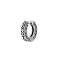 Vintage stainless steel hoop earring with intricate vine patterns in silver finish - 5# Vine Pattern Steel Color Single