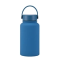 650ml blue matte stainless steel vacuum insulated sports water bottle with handle lid - Lake Blue