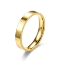 Polished 4mm gold stainless steel minimalist wedding band ring on a white background - 3mm / US 5 / Gold