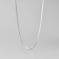 Collana a doppio strato in acciaio inossidabile argento con catena a serpente piatta - Argento