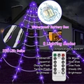 Ragnatela luminosa viola per Halloween con 250 LED, 8 modalità, telecomando e timer - Ragnatela Triangolare Luminosa Viola 5m (250 LED)
