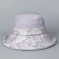 Detail of lavender summer sun hat with floral brim texture and elegant wide edge - M(56-58cm) / Purple