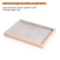 Solid wood jewelry tray with grey ice velvet lining, size 35x24x3cm for display - Solid Wood Ice Flower Velvet