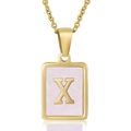 Pink Shell Letter X Style (With Chain)