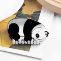 Cute black and white panda hair claw clip for women with pink blush details - Cute Blushing Panda (D21-5-2)