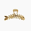 Pinza para el pelo creativa con forma de espina de pescado dorada para peinados - Dorado