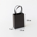 Matte black paper gift bag with handles 15x20x7cm for elegant jewelry packaging - Small (15x20x7cm) / Black