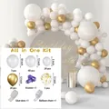 All-in-one 111pcs white and gold balloon arch kit for elegant party decoration - White Gold Set 03
