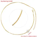 Detail of 2.0mm gold water wave chain necklace with 450mm length and lobster clasp - VL482 Gold Necklace
