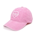 Pink washed cotton baseball cap with Ofr. Paris heart embroidery and curved brim - Pink