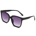 Classic black frame sunglasses with purple gradient lenses and silver rivet accents - Black Frame Gradient Purple Lens