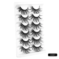 7-pair pack of 8D faux mink eyelashes, CD27 style, featuring a dense criss-cross pattern - 6 Pairs Black Thick Style (CD27)