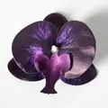 Testa di orchidea artificiale viola scuro con petali realistici per decorazioni fai-da-te - Pellicola 3D Viola Scuro (Piccolo)