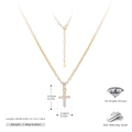 Dettagli della collana a croce in argento S925 dorato con zircone 5A e dimensioni - Argento 925 / Oro