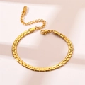 Bracciale cubano in acciaio inossidabile oro rosa con chiusura a moschettone e catena - Stile Minimalista a Catena Piatta / Oro