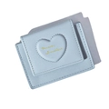 Light blue faux leather short wallet with heart-shaped Forever Sunshine gold lettering - Blue