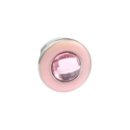 DIY charm for mesh bracelet with faceted pink crystal and silver metal finish - Silver Round Pink Edge Pink Crystal