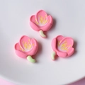 Pink peach blossom resin charms for DIY hair accessories and car decor crafts - Water Red Opened