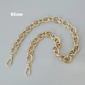Detailed view of a 65cm golden metal chain strap with spring buckles for handbags - Ring / 65cm