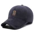 Gorra de béisbol de invierno gris oscuro para hombre con forro polar cálido - Ajustable / Gris