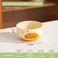 Cute cartoon ceramic rice bowl with bread pattern and star design in 450ml capacity - Single Piece / Yellow - Bread Pattern