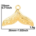 Detailansicht eines 1,9g goldenen Meerjungfrauenschwanz-Anhängers mit 18x26mm Maßen - Anhänger / Gold