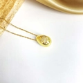 Detailed view of a gold-plated teardrop pendant with micro-paved butterfly zircon inlay - Butterfly Waterdrop / Gold White Zirconia Butterfly Water Drop Necklace