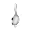 Polished silver stainless steel short handle dessert spoon, 9.5cm mini ice cream scoop - Silver