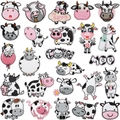 Simpatiche toppe ricamate a forma di mucca in bianco e nero per decorare abiti e borse - Set da 25 Pezzi