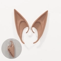 Cosplay elf ears prop in light beige skin tone with retail packaging for party costume - 12cm / Dark Color