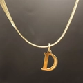 Collana a catena piatta a serpente in acciaio inossidabile dorato con lettera D - Lettera D (5592272000724)