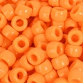 Polished bright orange plastic pony beads with large holes for DIY jewelry making - Orange