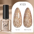 LILY'CUTE gold glitter gel nail polish in shiny and matte finishes, 7ml soak off gel - Golden Glitter (123)