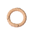 Beige twisted round spring ring buckle alloy connector for DIY keychain accessories - Outer Diameter 28mm / Lacquer Light Orange