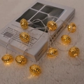 Guirnalda de luces LED de bolas de metal dorado con brillo cálido para navidad festiva - Estilo Lingote-2M 10LED