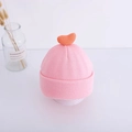 Pink warm knit baby hat featuring cute orange heart decor and soft ear protection - Pink - Small Heart