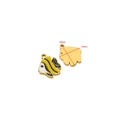 Fish-shaped enamel pendant in yellow black and white with gold-plated stainless steel base - Gold Colorful Fish (Style 3)