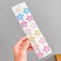 12-piece star hair clip set in pastel macaron colors with polka dots on card - 4# Polka Dot Thick 12-Piece Set 1